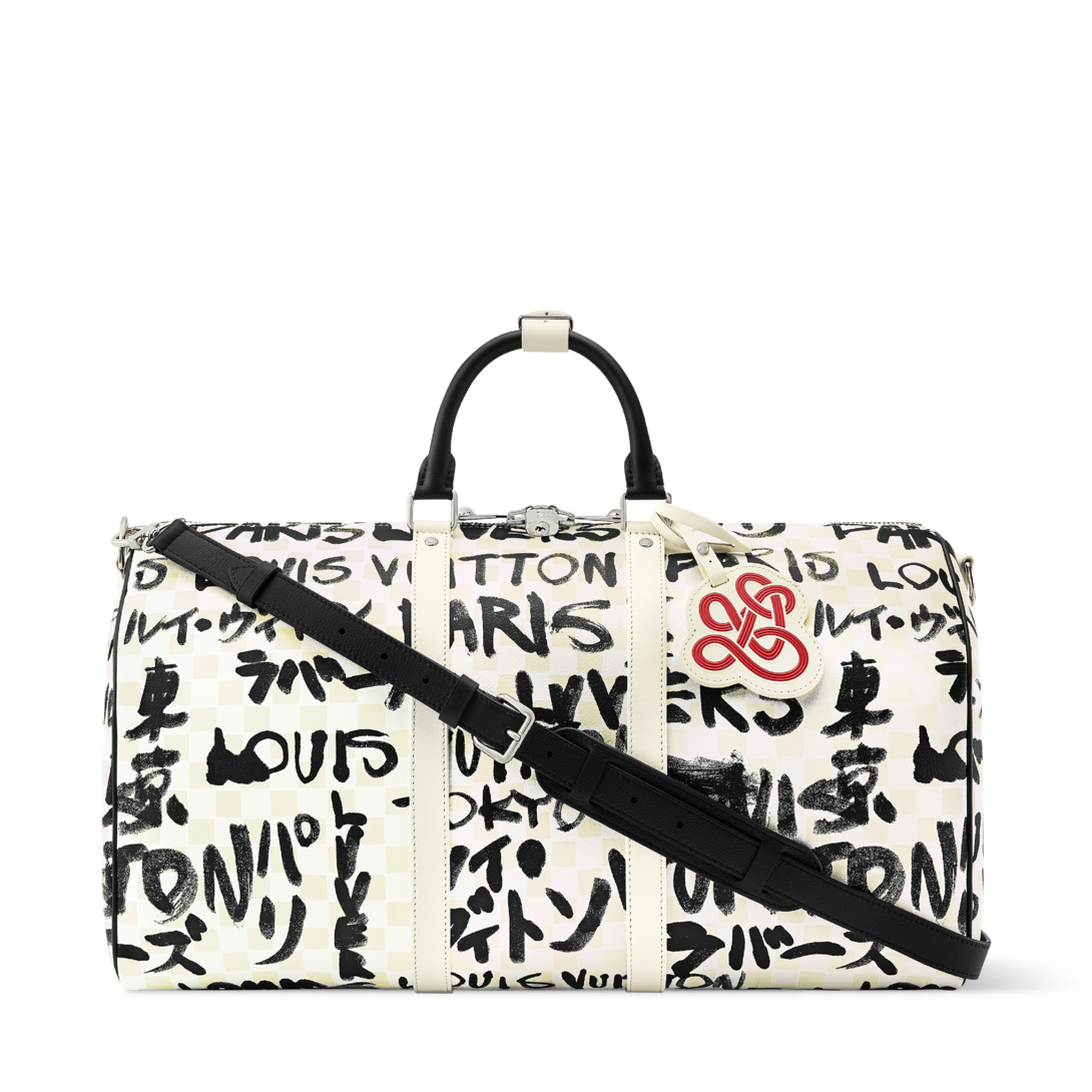 Louis Vuitton ブロック ホワイト/ブラック Keepall Bandoulière 50 Damier Other - Travel | LOUIS VUITTON